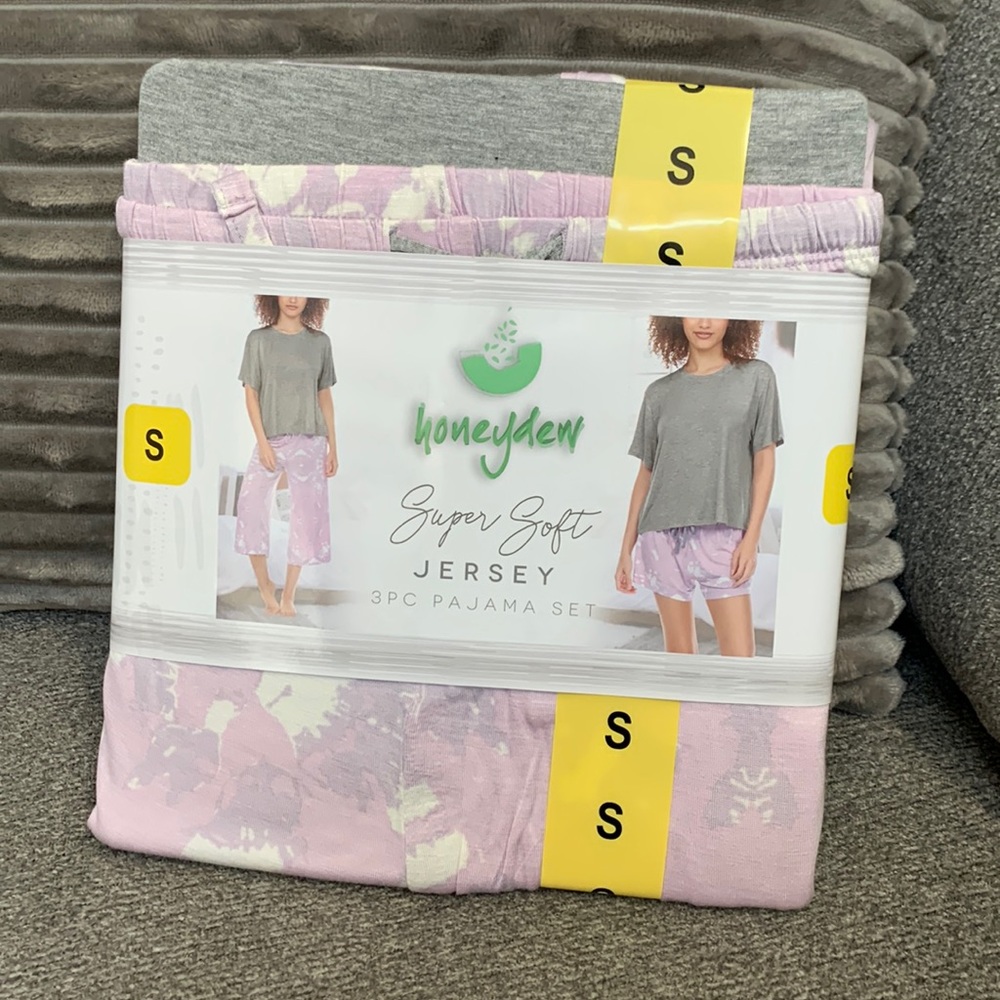 NWT Honeydew Womens 3PC Pajama Set Super Soft Jersey Zion Tie-Dye
